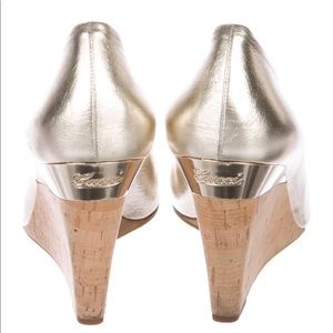 Classy Chrome Gucci Wedges! Excellent condition!